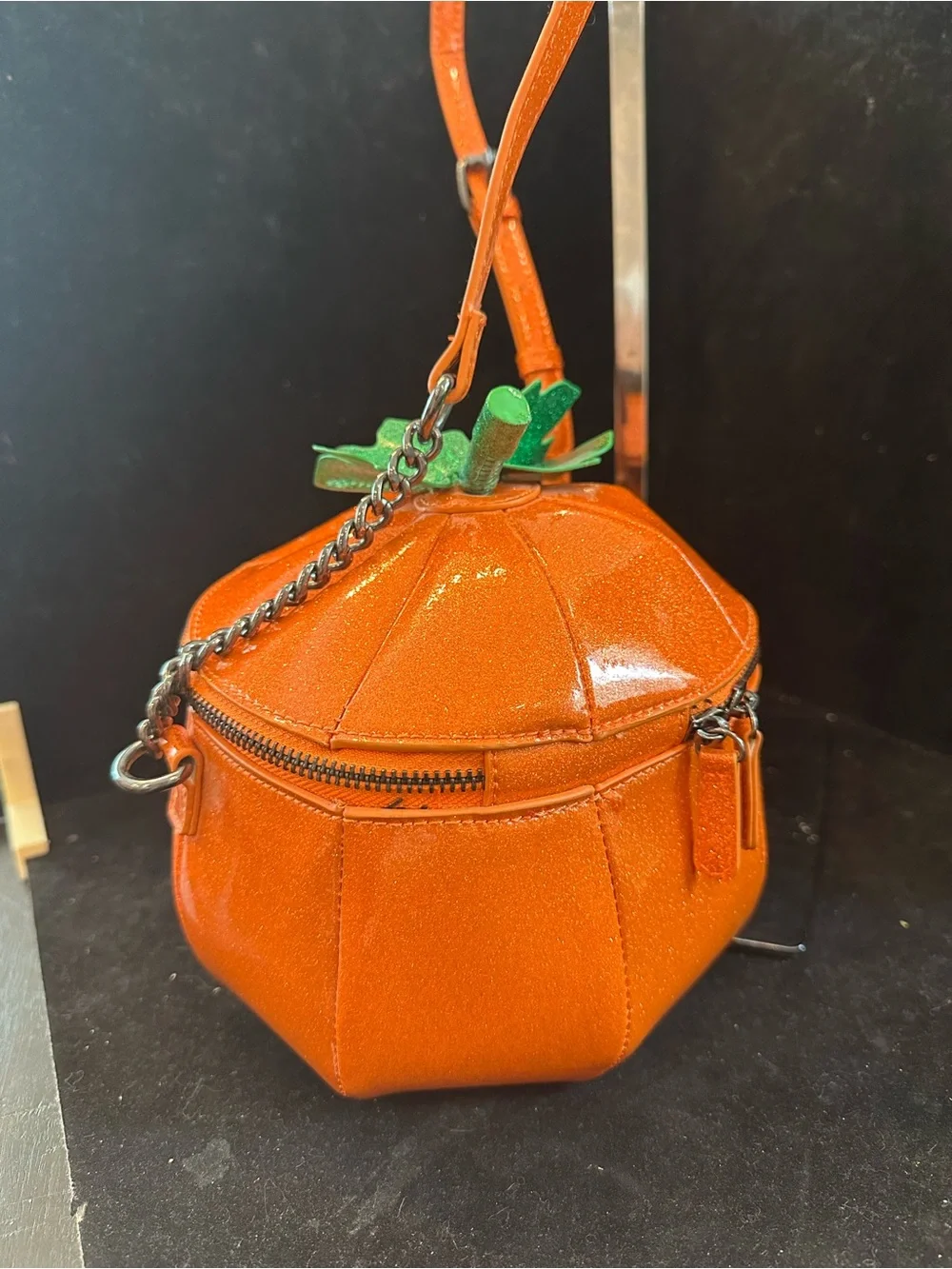 Fine by Me #335 Pumpkin Crossbody Bag - Orange Jack-O'-Lantern